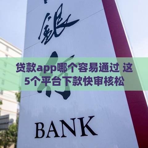 贷款app哪个容易通过 这5个平台下款快审核松