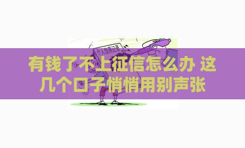 有钱了不上征信怎么办 这几个口子悄悄用别声张