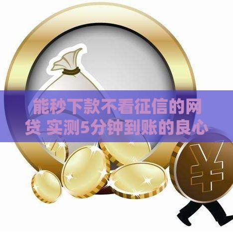 能秒下款不看征信的网贷 实测5分钟到账的良心口子推荐