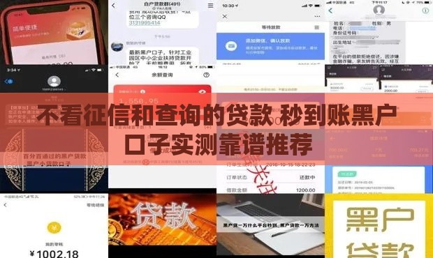 不看征信和查询的贷款 秒到账黑户口子实测靠谱推荐