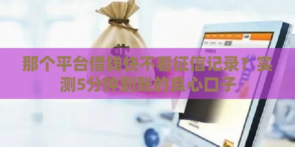 那个平台借钱快不看征信记录？实测5分钟到账的良心口子