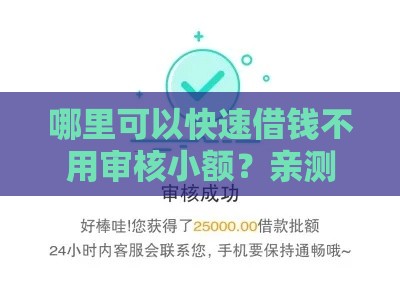 哪里可以快速借钱不用审核小额？亲测秒到账的5个良心口子