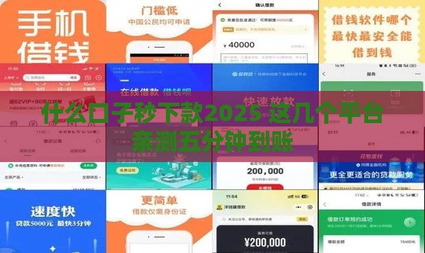 什么口子秒下款2025 这几个平台亲测五分钟到账