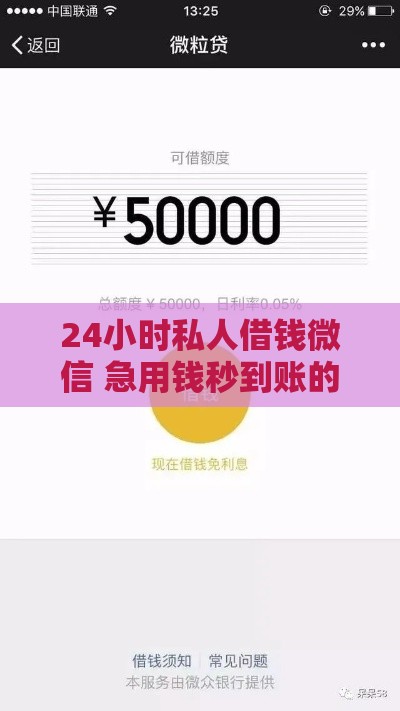 24小时私人借钱微信 急用钱秒到账的靠谱渠道实测分享