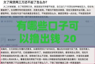 有哪些口子可以撸出钱 2025年最新靠谱网贷平台推荐