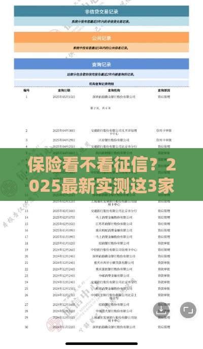保险看不看征信？2025最新实测这3家秒批到账