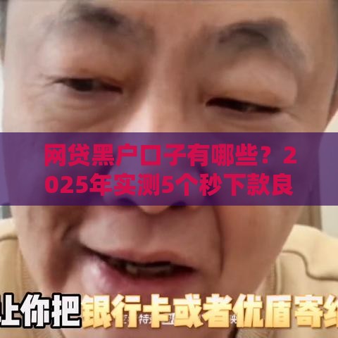 网贷黑户口子有哪些？2025年实测5个秒下款良心平台