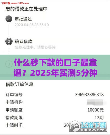 什么秒下款的口子最靠谱？2025年实测5分钟到账攻略