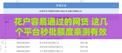 花户容易通过的网贷 这几个平台秒批额度亲测有效