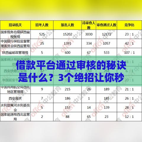 借款平台通过审核的秘诀是什么？3个绝招让你秒过审