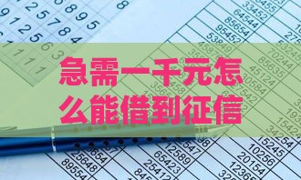 急需一千元怎么能借到征信不好？3个秒下款口子亲测有效
