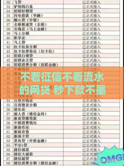 不看征信不看流水的网贷 秒下款不墨迹的真口子推荐