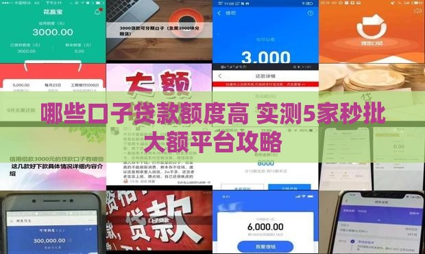 哪些口子贷款额度高 实测5家秒批大额平台攻略