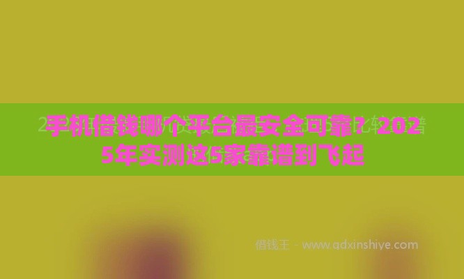 手机借钱哪个平台最安全可靠？2025年实测这5家靠谱到飞起