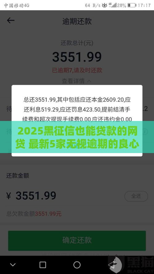 2025黑征信也能贷款的网贷 最新5家无视逾期的良心口子实测