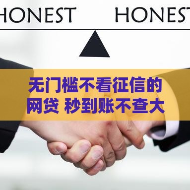 无门槛不看征信的网贷 秒到账不查大数据的正规平台推荐