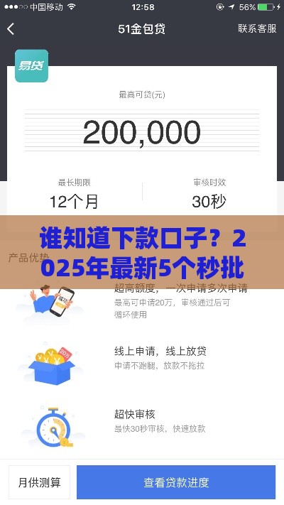 谁知道下款口子？2025年最新5个秒批贷款平台实测分享