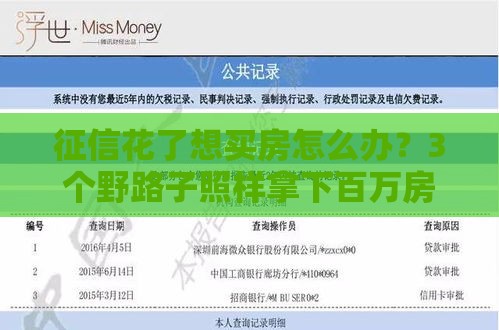 征信花了想买房怎么办？3个野路子照样拿下百万房贷