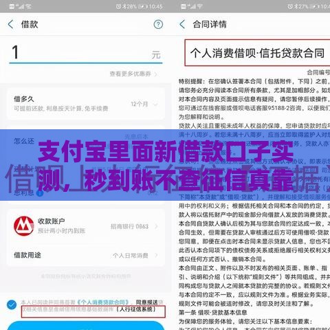 支付宝里面新借款口子实测，秒到账不查征信真靠谱！