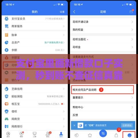 支付宝里面新借款口子实测，秒到账不查征信真靠谱！