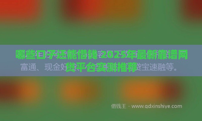哪些口子还能借钱 2025年最新靠谱网贷平台实测推荐