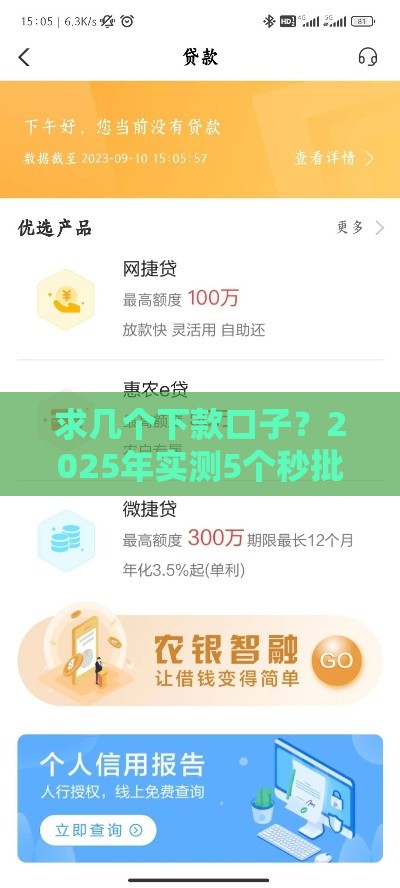 求几个下款口子？2025年实测5个秒批贷款平台推荐