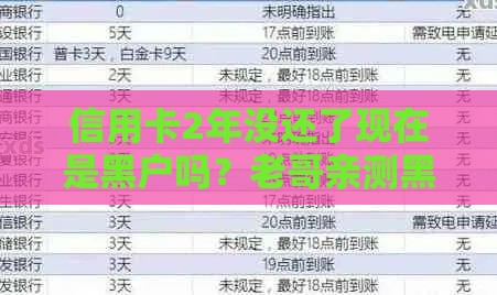 信用卡2年没还了现在是黑户吗？老哥亲测黑户也能下款的口子分享