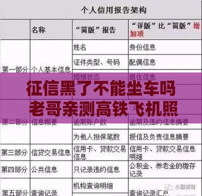 征信黑了不能坐车吗 老哥亲测高铁飞机照样坐的真相