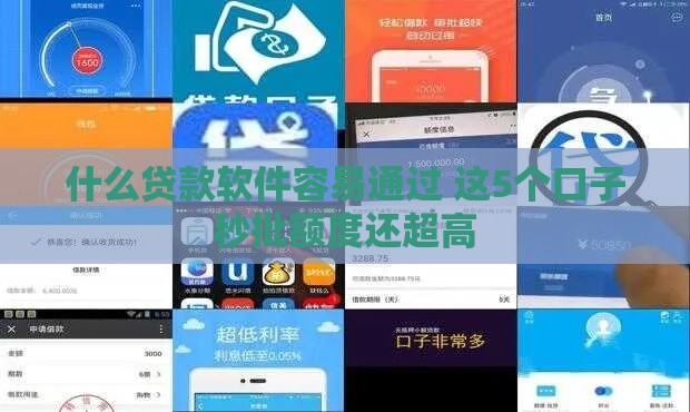 什么贷款软件容易通过 这5个口子秒批额度还超高