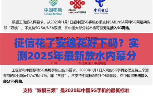 征信花了安逸花好下吗？实测2025年最新放水内幕分享