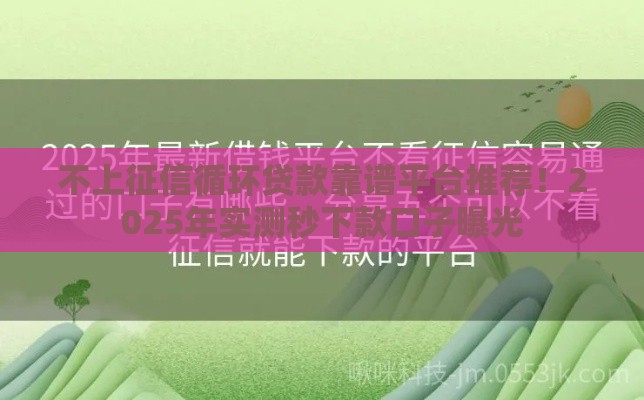 不上征信循环贷款靠谱平台推荐！2025年实测秒下款口子曝光
