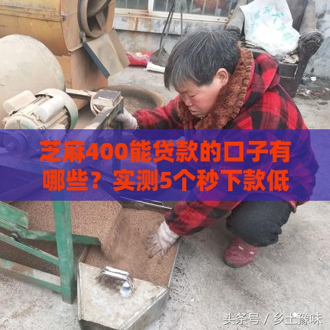 芝麻400能贷款的口子有哪些？实测5个秒下款低门槛平台