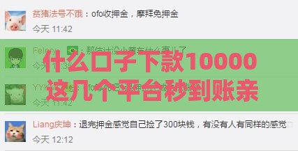 什么口子下款10000 这几个平台秒到账亲测有效