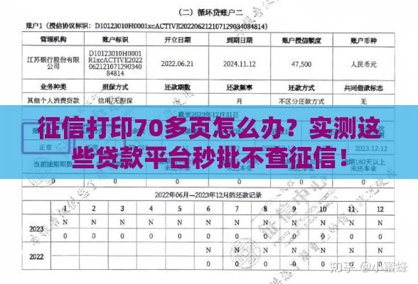 征信打印70多页怎么办？实测这些贷款平台秒批不查征信！