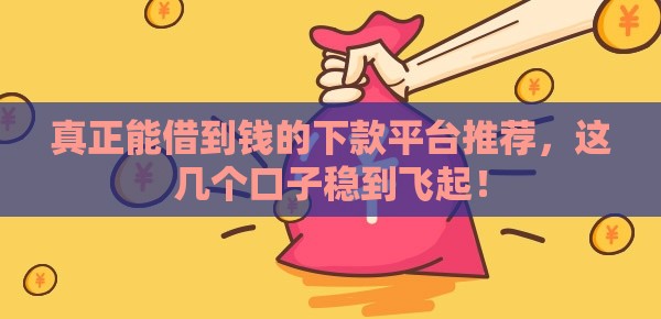 真正能借到钱的下款平台推荐，这几个口子稳到飞起！