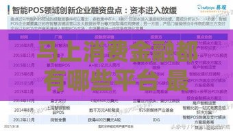 马上消费金融都有哪些平台 最新靠谱渠道大揭秘
