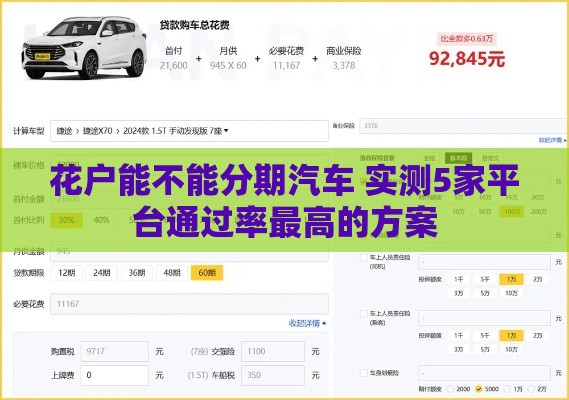 花户能不能分期汽车 实测5家平台通过率最高的方案