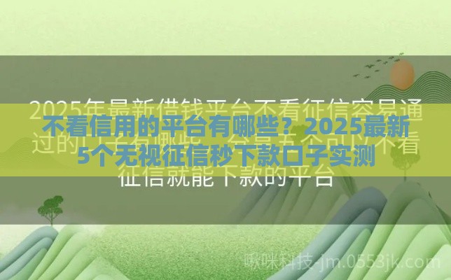 不看信用的平台有哪些？2025最新5个无视征信秒下款口子实测