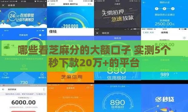 哪些看芝麻分的大额口子 实测5个秒下款20万+的平台