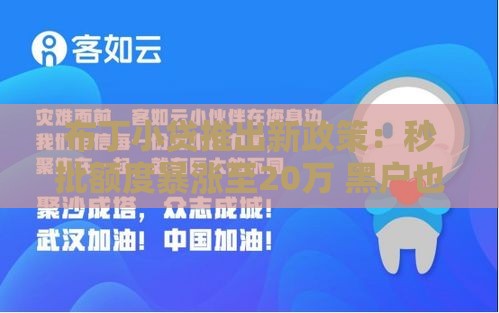 布丁小贷推出新政策：秒批额度暴涨至20万 黑户也能上车