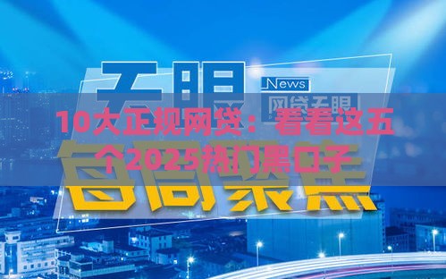 10大正规网贷：看看这五个2025热门黑口子