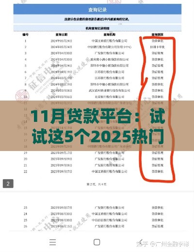 11月贷款平台:试试这5个2025热门网贷征信查询平台 11月贷款平台:试试这5个2025热门网贷征信查询平台
