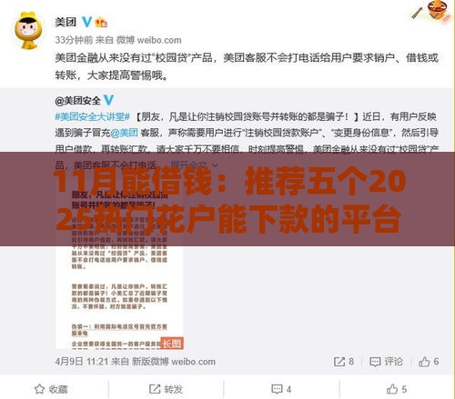 11月能借钱：推荐五个2025热门花户能下款的平台