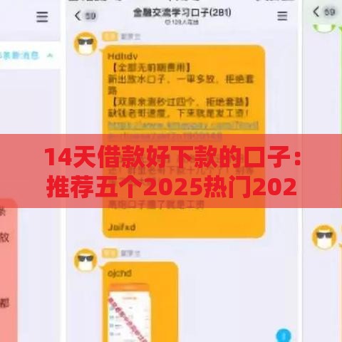 14天借款好下款的口子：推荐五个2025热门2025高炮口子秒下款