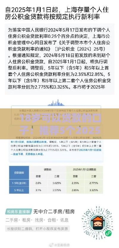 18岁可以贷款的口子：推荐5个2025热门上海贷款平台