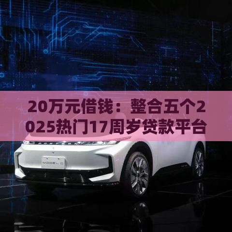 20万元借钱：整合五个2025热门17周岁贷款平台