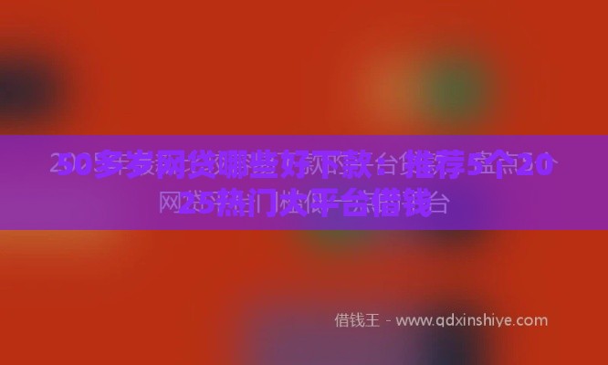 50多岁网贷哪些好下款：推荐5个2025热门大平台借钱