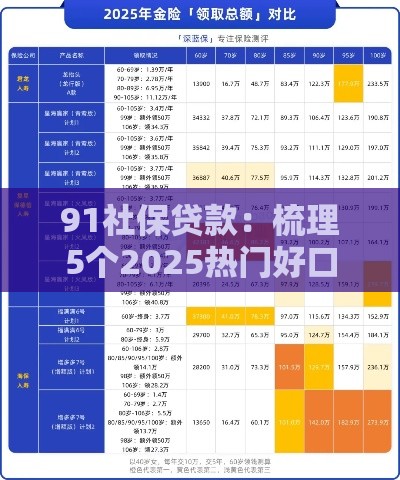 91社保贷款：梳理5个2025热门好口子网贷