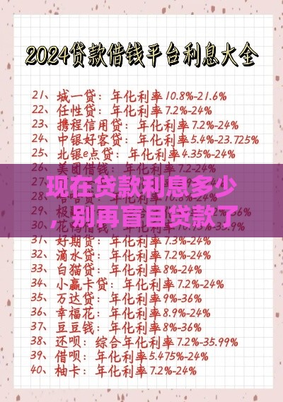 现在贷款利息多少，别再盲目贷款了