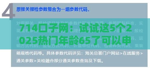 714口子网：试试这5个2025热门年龄65了可以申请的网贷平台